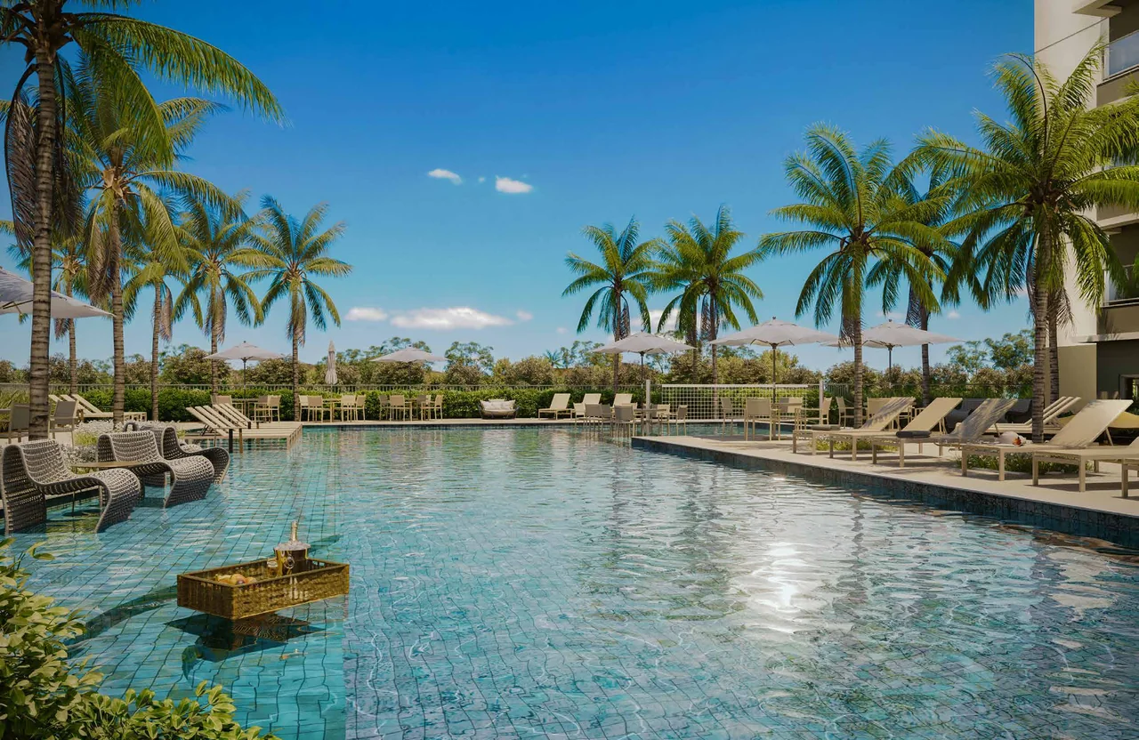 Perspectiva artística — Piscina resort, NID Alphaville